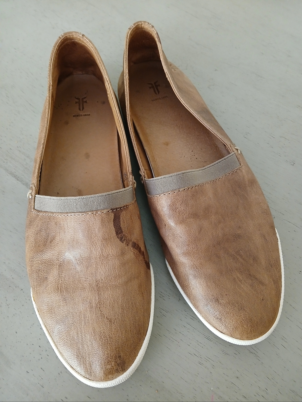 ***Fair*** Frye 8 Melanie Brown Leather Slip On Flats Shoes Loafers slip on